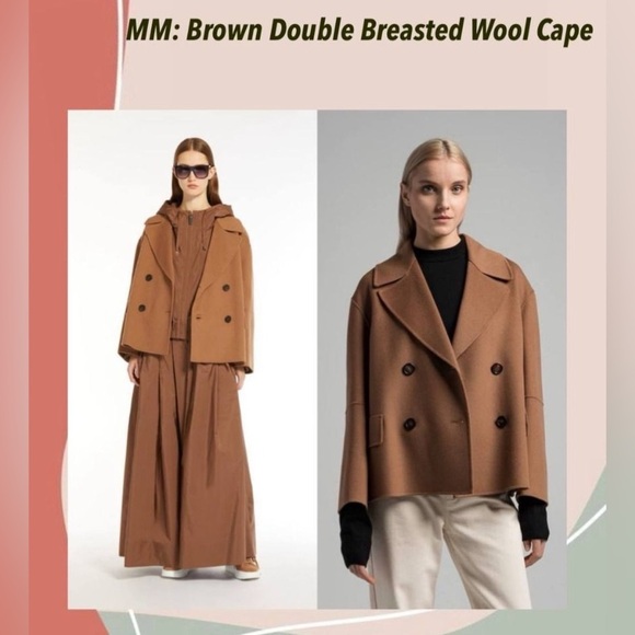 Retail$ 1,360 NWT 'S Max Mara Double Breasted Virgin Wool Pea Coat Sz:US8 - Picture 3 of 17